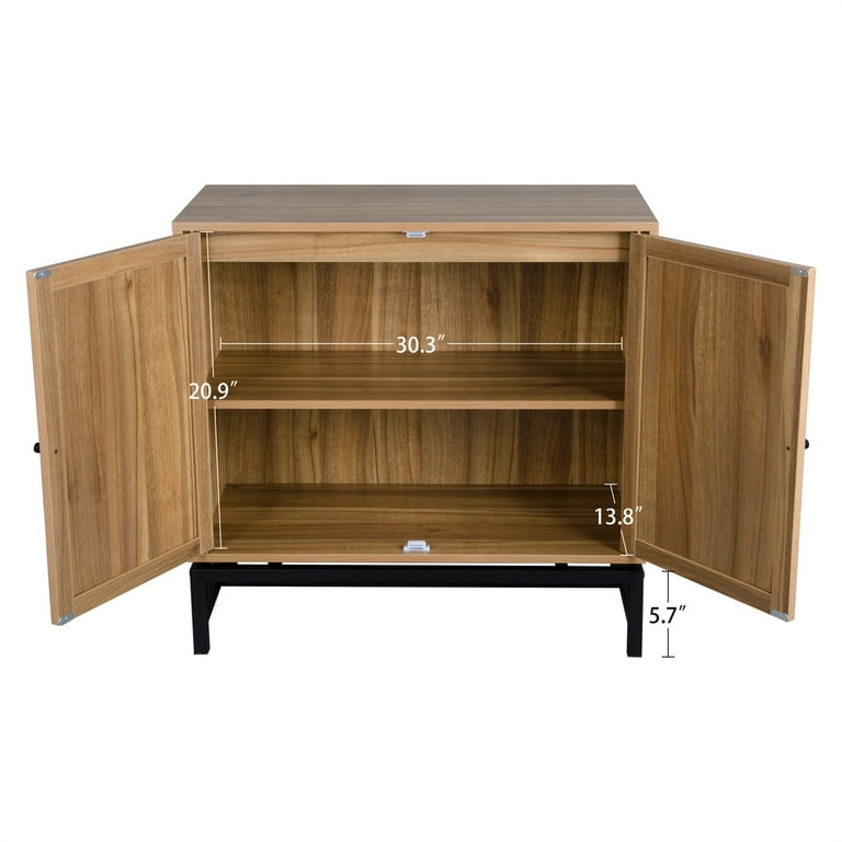 Manel Rattan Sideboard Buffet Cabinet, Storage Cabinet with 3 Drawers and 2 Doors Bay Isle Home Color: Natural