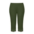 thumbnail image 4 of Lenpel Yoga Capri Leggings for Women Fashion Lace Trim Elastic Waist Cropped Pants Lightweight Workout Slim Fit Capris, 4 of 4