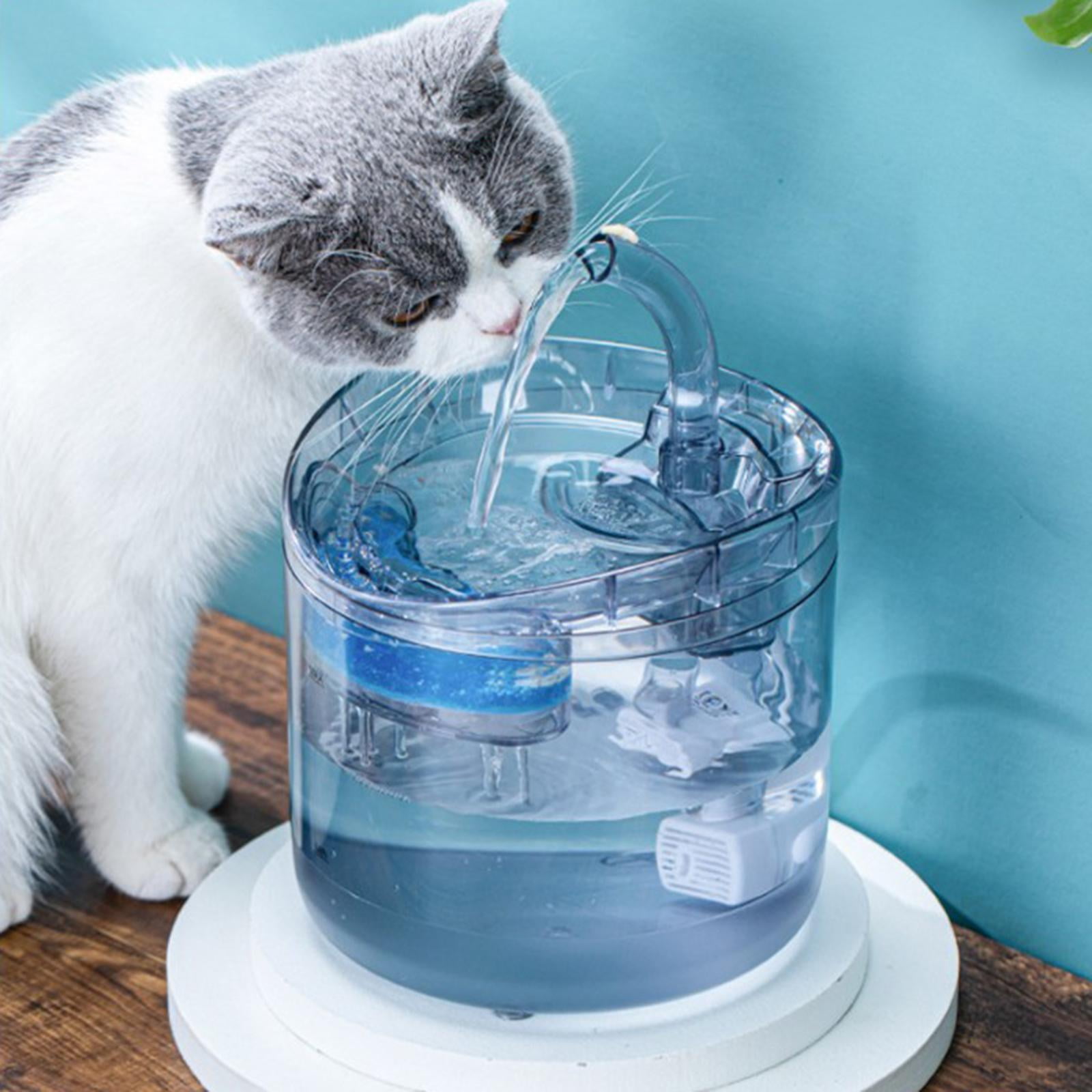 Cat Water Fountain, 1.8L Pet Drinking Fountain for Water Shortage , Cat and Dog Fountain with Filters 2 Modes, Transparent Non Intelligent
