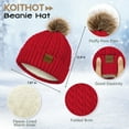 thumbnail image 2 of KOITHOT 5 Pcs Winter Beanie Hat Long Knit Plaid Scarf Touchscreen Gloves Wool Socks Set with Gift Box for Women Red, 2 of 7