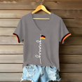 thumbnail image 4 of Women's Germany Football Graphic T-Shirt, Women's V-Neck T-Shirt German Soccer Letter Print Graphic Tee, Casual Fashion Top, Summer Short Sleeve Blouse for Soccer Tournament 2026 Light Gray Size: 2XL, 4 of 4