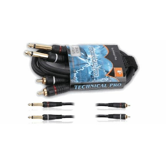 Technical Pro cdqr186 Dual .25 in. to Dual .25 in. Audio Cables