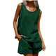 thumbnail image 2 of Set de Mesa Redonda Blusa sin Mangas de las Mujeres con Pantalones de Bolsillo Sueltos Dos Piezas Vestido de Verano Casual, 2 of 6