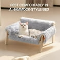 thumbnail image 3 of Cat Couch Bed, Pet Sofa for Indoor Cats Wooden Indoor Elevated Cat Beds with Removable Mattress Cover Suitable for Kitty, Puppy or Small Animal (Grey, Medium), 3 of 14