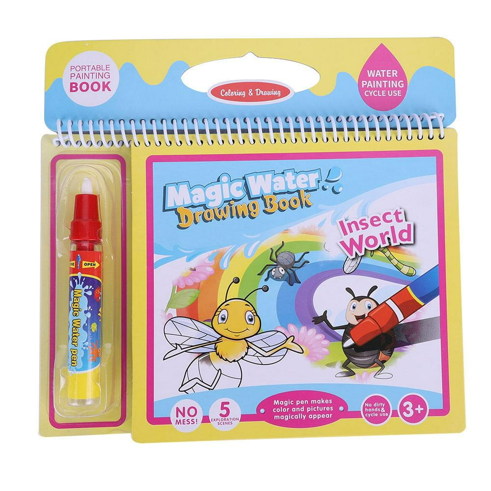Download LYUMO Portable Magic Coloring Book with Water Drawing Pen Kids Children Painting Early Learning ...