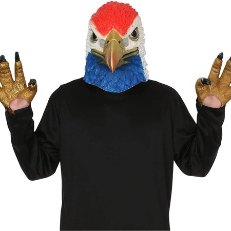 Seasons Patriotic USA Eagle Mask with Hands Vinyl Red White Blue Costume Accessory Seasons Patriotic USA Eagle Mask with Hands Vinyl Red White Blue Costume Accessory