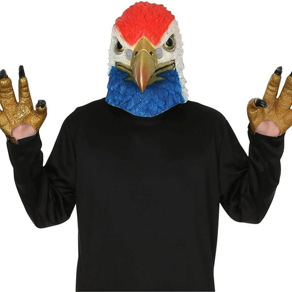 Seasons Patriotic USA Eagle Mask with Hands Vinyl Red White Blue Costume Accessory