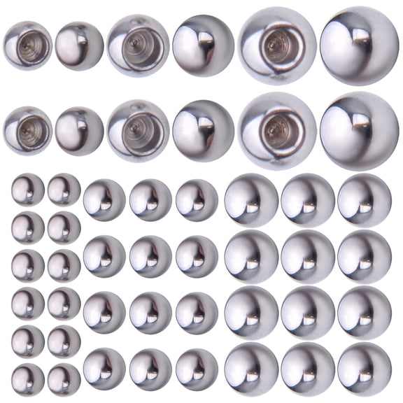 60pcs 3 Sizes 3mm,4mm,5mm Stainless Steel Cord End Caps Round Memory Wire End Caps Half Drilled Hole Ball Beads Jewelry End Tips for DIY Crafts Earrings Necklace Bracelet