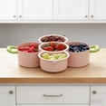 thumbnail image 4 of Food Storage Container 2 Tier Divided Serving Platter with Handle Stackable Multifunctional Vegetable Tray with Drain Basket Multifunctional Snack Candy Dried Display Candy Box and Snack Display Tray, 4 of 8
