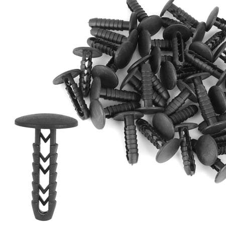 40pcs 8mm Hole Dia Plastic Bolt Rivets Fasteners Trim Panel Retainer Clip Black for Car Auto