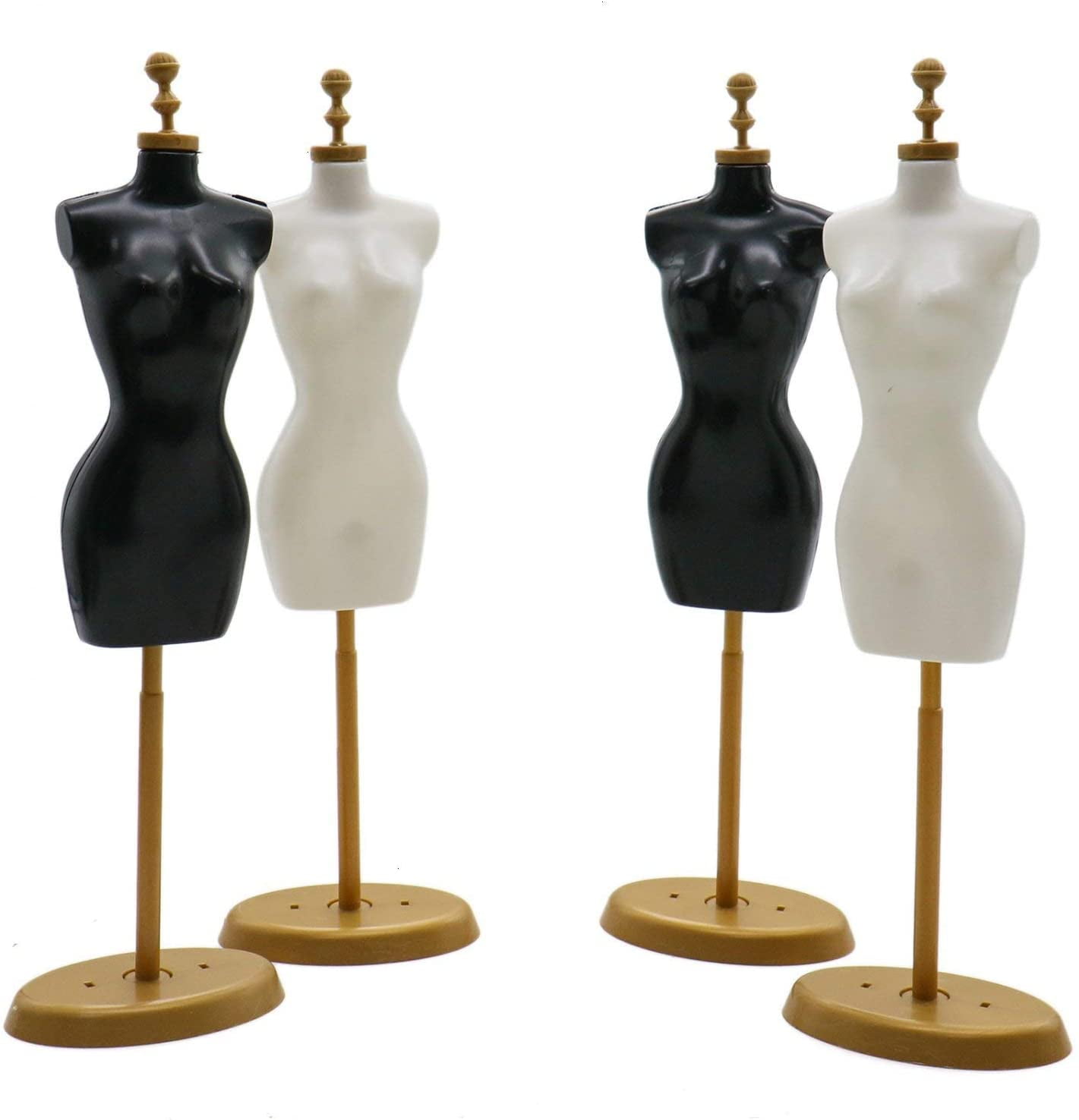 Set of 4 Doll Dress Cloth Gown Plastic Demountable Display Support