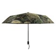 thumbnail image 2 of Green Camouflage Skulls Leaves Compact Folding Umbrella for Rain Windproof Travel Umbrella UPF 50+ Lightweight Packable Arc Size, 2 of 8
