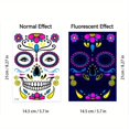 thumbnail image 4 of Funny Halloween Death Fluorescent Tattoo Sticker Face Sticker Undead Ghost Day Scar Tattoo Sticker, Temporary Tattoo Sticker The Day Of Dead Halloween Makeup, 4 of 4