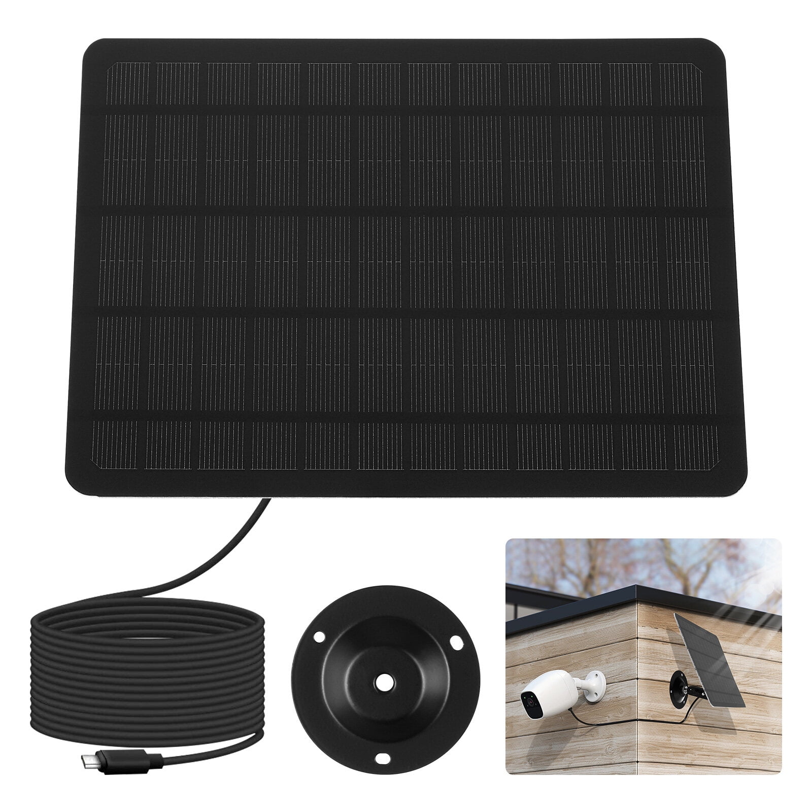 20W Solar Panel for Outdoor Wireless Security Camera, Waterproof Solar Panel Continuously Power for Rechargeable Battery