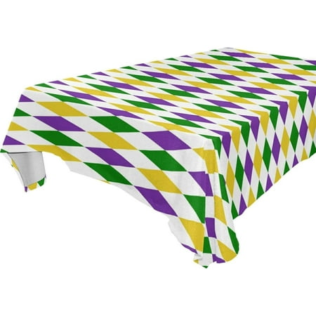 

Hyjoy Mardi Gras Tablecloth Waterproof Washable Polyester Square Table Cover Durable Tablecloth for Kitchen Dining Table Party Decor (54 X 72 Inch)