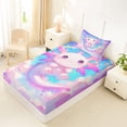 thumbnail image 4 of Erosebridal Cute Animals Axolotl Twin Sheet Sets,Kawaii Rainbow Stars Bedding For Girls Kids 3 Pieces, 4 of 6