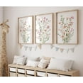 thumbnail image 3 of Hieng Nursery Wall Art Print Wildflower Poster Pictures 3 Pieces Floral Botanical Canvas Painting for Girls Room Nursery Decor With Inner Frame, 3 of 6