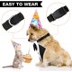 thumbnail image 4 of Pañuelo formal para perro estilo esmoquin, pañuelo para perro para bodas, collar para perro con pajarita y corbata, diseños ajustables, pajarita negra para perro, bufanda ajustable (negra), 4 of 5