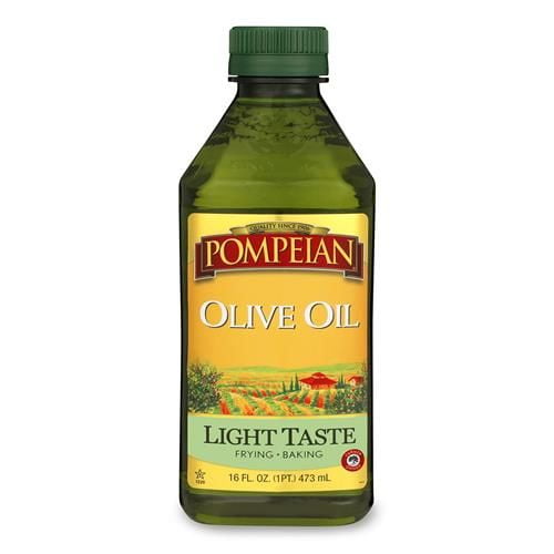 Pompeian Light Taste Olive Oil, High Heat Cooking, Baking & Sauteing, High Smoke Point, 16 Fl Oz ( Pack of 2 )