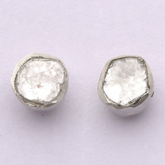 0.30 CTW Natural Diamond Polki Minimal Studs 925 Sterling Silver Valentines Day Gifts Women Earrings