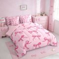 thumbnail image 2 of Erosebridal Cute Pink Bowknot Kids 7-Piece Twin Bedding Sets,Kawaii Coquette Bowtie Bedding Comforter Set For Girls,Pink Reversible, 2 of 7
