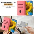 thumbnail image 3 of ELEHOLD Case for Samsung Galaxy S25 Ultra, Sunflower Embossed Leather Wallet Case with Magnetic Closure & Kickstand,Rose, 3 of 6