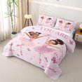 thumbnail image 3 of spefrowx Cute Ballet Girls Twin Quilt Set for Girls Boys, Pink Inspirational Bow Butterfly Twin Coverlet Set, 2-Piece, 3 of 7