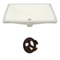thumbnail image 1 of 20.75-in. W Rectangle Bathroom Undermount Sink Set In Biscuit - Oil Rubbed Bronze Hardware AI-20436, 1 of 7