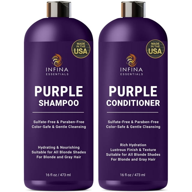 Set de champú y acondicionador INFINA ESSENTIALS Purple 480 ml