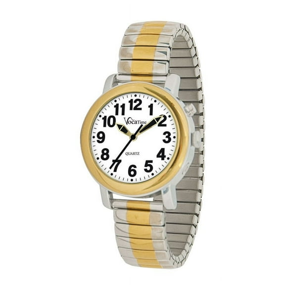Womens BI-COLOR Talking Watch - Stainless Steel Expansion