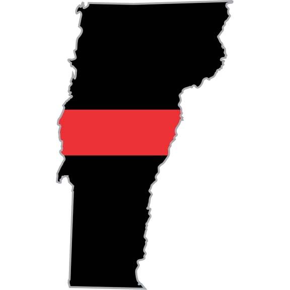 3.8 Inch Thin Red Line Vermont Firefighter Decal
