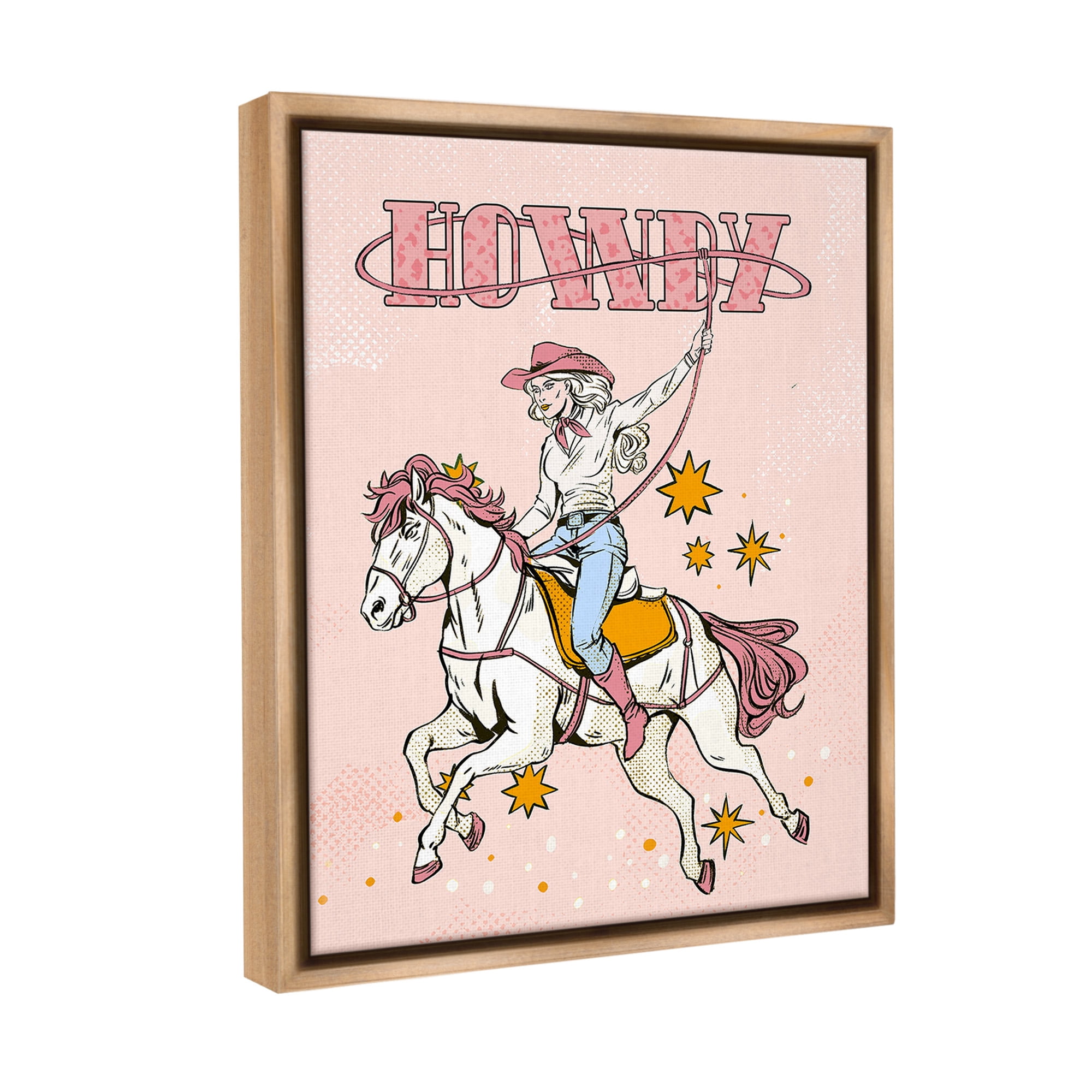 Stupell Industries Vintage Pastel Howdy Animals & Insects Painting Brown Floater Framed Canvas Art Print Wall Art, 25 x 31