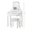 thumbnail image 2 of Gymax Vanity Set W/5 Drawers &Removable Box Makeup Dressing Table and Stool Set White, 2 of 10