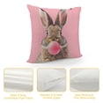 thumbnail image 4 of TIAOTIAOHOU Pink Animal Bunny Pillow Covers Lovely Rabbit Gum Decorative Super Soft Easter Throw Pillow Case Decorative Cushion Cover Standard Square, 4 of 5