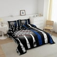 thumbnail image 3 of Baseball Bedding Set Queen,Grunge Style Baseball Bat Basketball Softball Comforter Set Bedroom Decor,American Flag Stars Quilted Duvet,Ball Sports Game Down Comforter Warm,White Blue, 3 of 6