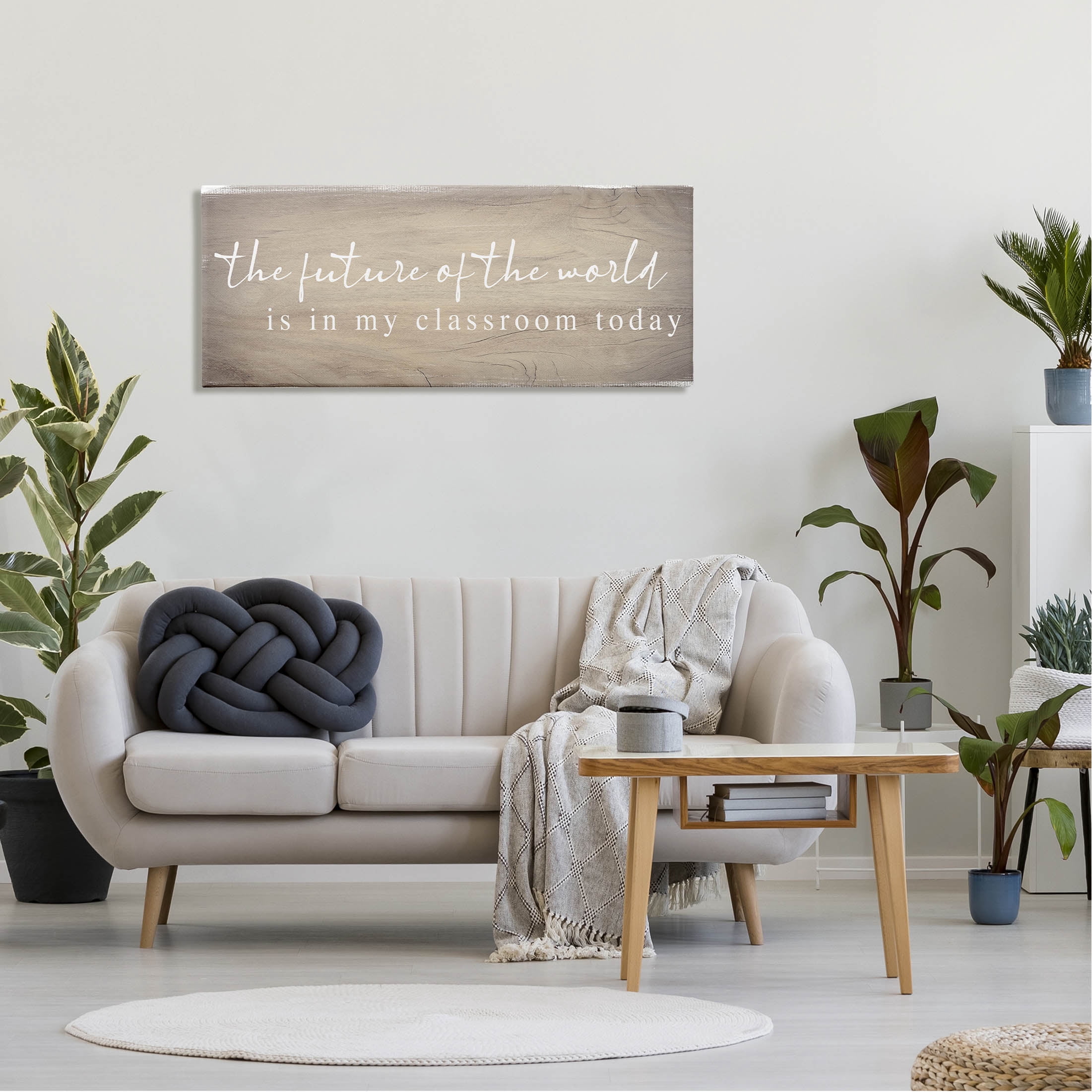 Stupell Industries Rustic Classroom Teacher Quote Graphic Art Gallery Wrapped Canvas Print Wall Art, Design by Daphne Polselli