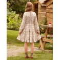 thumbnail image 4 of Vestido GRACE KARIN para niñas preadolescentes de manga larga con estampado floral albaricoque de 12 a 14 años, 4 of 6