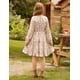 thumbnail image 4 of Vestido GRACE KARIN para niñas preadolescentes de manga larga con estampado floral albaricoque de 12 a 14 años, 4 of 6