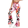 thumbnail image 2 of Abomasnow Women's High Waist Flare Pants Tummy Control Floral Print Bell Bottom High Stretch Yoga Pants for Workout Athletic Gym, 2 of 9