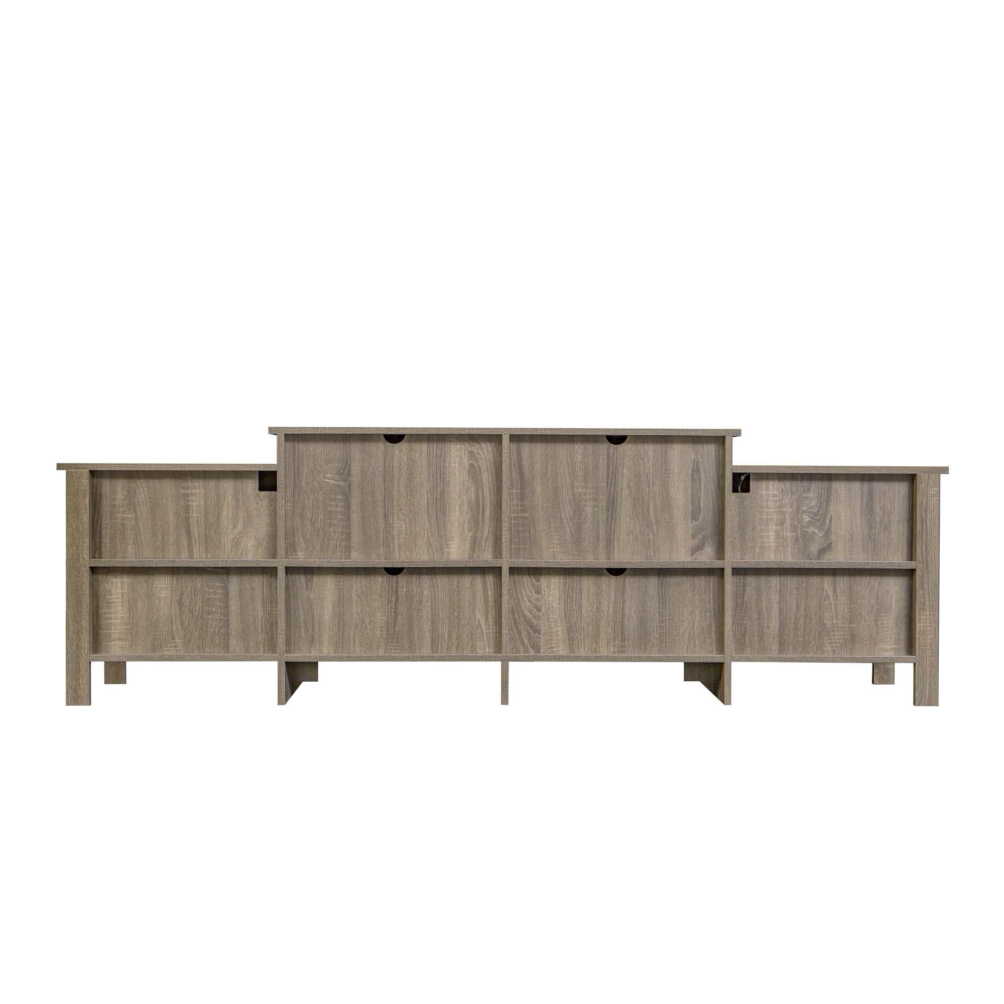 Resenkos Mid Century Modern LED Entertainment Center Wood TV Stand with Media Storage, Light Coffee Resenkos Mid Century Modern LED Entertainment Center Wood TV Stand with Media Storage, Light Coffee