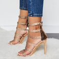 thumbnail image 6 of IUJSOY Heels for Women Glitter Rhinestone Gladiator Sandals Open Pointed Toe Stiletto Dress Pumps, 6 of 9