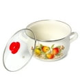 thumbnail image 6 of Enameled Aluminum Soup Pot Apples Belly Deep Casserole Cooking Pot with Glass Lid Enameled Camping Cookware Camping Stockpot for Cooking (5.05-qt. (4.8 L)), 6 of 7