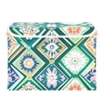 thumbnail image 7 of Yayeee Collapsible Cube Storage Bin with Lid Fabric Closet Decorative Basket with Handles, Green Geometric Flowers, 7 of 7