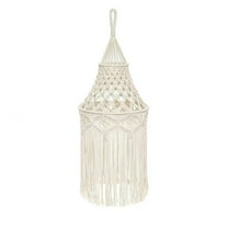 Wovilon Bohemian Macrame Lamp Shade Natural Cotton Rope Unique Decor For Living Room Nursery Office White Lampshade Boho Decoration