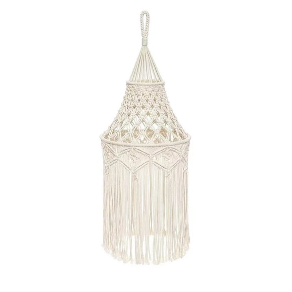 Living Room Decor Throw Blankets Bohemian Macrame Lamp Shade Natural Cotton Rope Unique Decor for Living Room Nursery Office White Lampshade Boho Decoration Lamps for Living Room