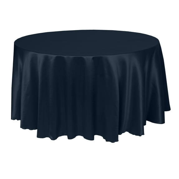Ultimate Textile Herringbone - Fandango 114-Inch Round Tablecloth, Navy Blue