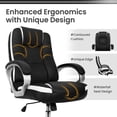 thumbnail image 5 of Hygge Ergonomic Back Support High Back Executive Leather Home Office Computer Desk Chair, Black, 5 of 9