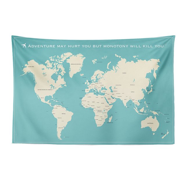 Tapiz de microtela con mapa del mundo para colgar en la pared, 150 x 100 cm