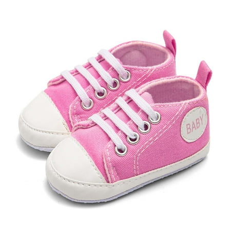 

Binmer Newborn Infant Baby Boys Girls Sandals Solid Canvas Anti-slip Soft Shoes