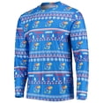thumbnail image 2 of Men's Concepts Sport Royal Kansas Jayhawks Ugly Sweater Long Sleeve Top and Pants Sleep Set, 2 of 5